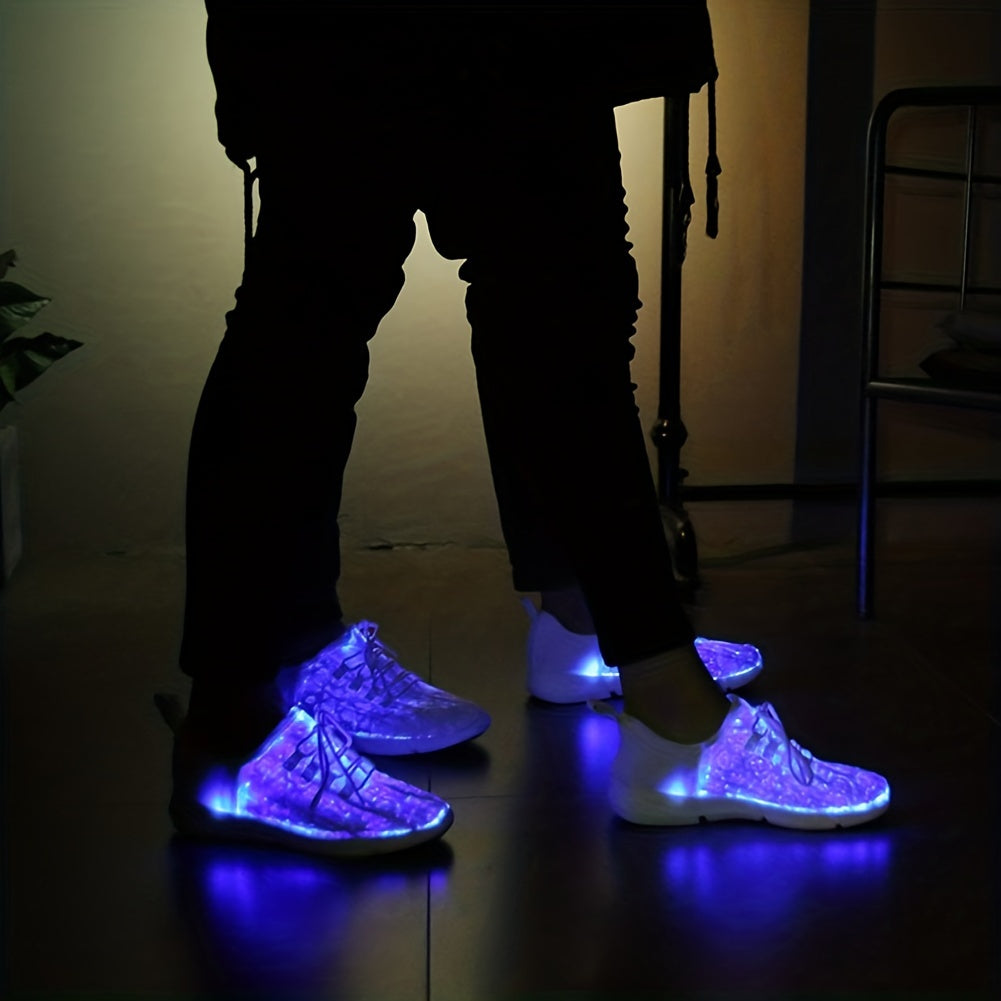 Fiber Optic Party Glowing Sneakers, Lightweight Casual Shoes
